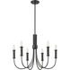 Potiss 6 Light 26 inch Matte Black Chandelier Ceiling Light